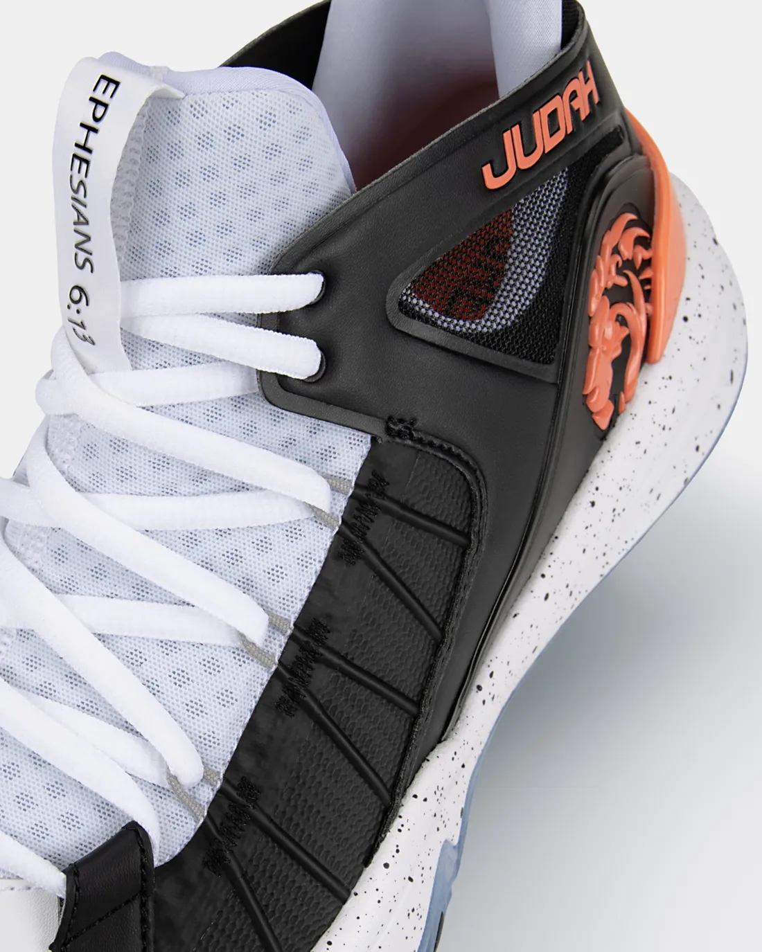 Judah shoe detail with Ephesians 6:13 on the tongue